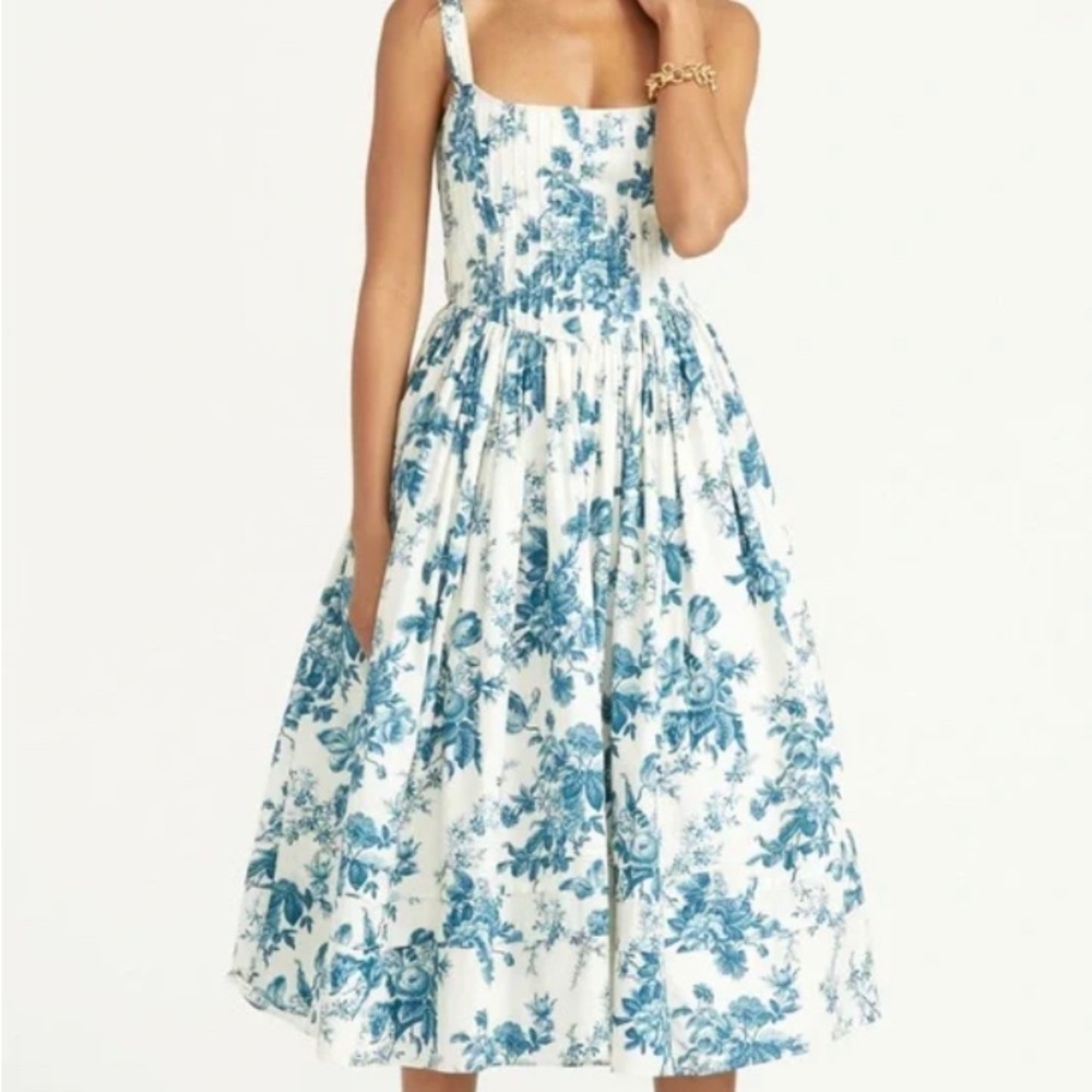 New LoveShackFancy- Majory Midi Dress Blue China